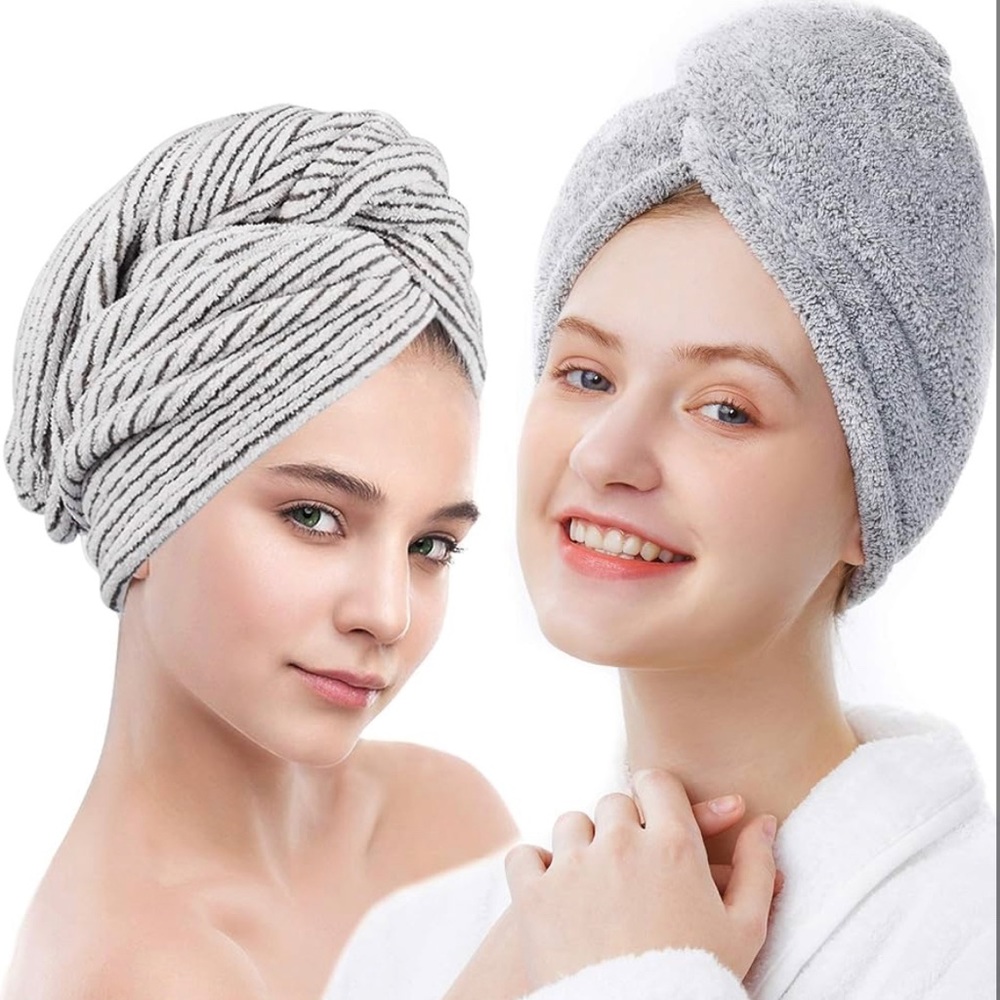SEALED 2 Pack Bamboo Hair Towels